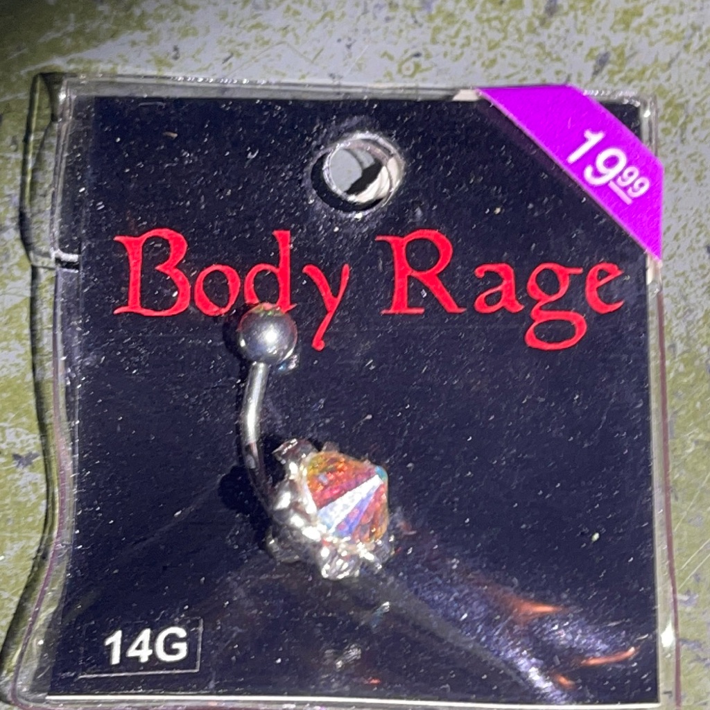 Body Rage Bellybutton Ring Nwt Era 2000-2009 14g